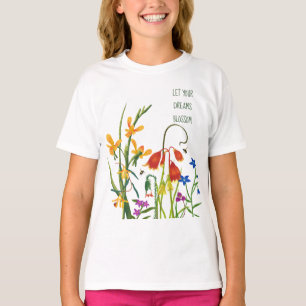 水カラフル色ワイルドフラワーサマー引用文 Tシャツ