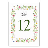 水カラフル色ワイルドフラワーテーブル番号 テーブルナンバー (裏面)