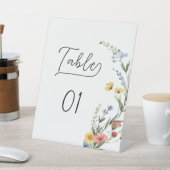 水カラフル色ワイルドフラワーテーブル番号 台座サイン (インサイチュ)