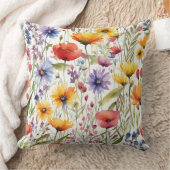 水カラフル色ワイルドフラワーフローラデザイン クッション (ブランケット)