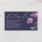 水カラフル色ワイルドフラワー結婚の詳細 エンクロージャーカード (正面)