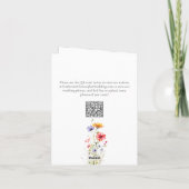 水カラフル色ワイルドフラワー結婚ズ写真 サンキューカード (裏面)