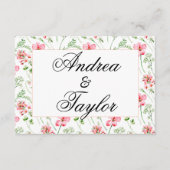 水カラフル色ワイルドフラワー結婚ズ詳細 エンクロージャーカード (正面)
