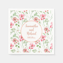 水カラフル色ワイルドフラワー結婚ズ スタンダードカクテルナプキン