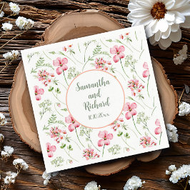 水カラフル色ワイルドフラワー結婚ズ スタンダードカクテルナプキン