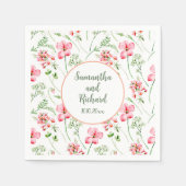 水カラフル色ワイルドフラワー結婚ズ スタンダードカクテルナプキン (正面)