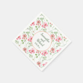 水カラフル色ワイルドフラワー結婚ズ スタンダードカクテルナプキン (角)