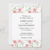 水カラフル色ワイルドフラワー結婚ズ 招待状 (正面)