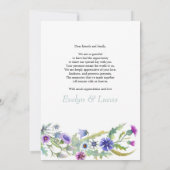 水カラフル色ワイルドフラワー結婚写真 サンキューカード (裏面)