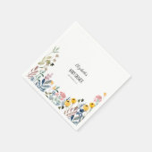 水カラフル色ワイルドフラワー草原 スタンダードカクテルナプキン (角)