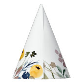 水カラフル色ワイルドフラワー草原 パーティーハット (裏面)