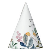 水カラフル色ワイルドフラワー草原 パーティーハット (左)