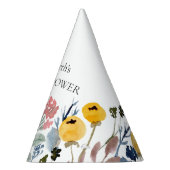 水カラフル色ワイルドフラワー草原 パーティーハット (右)