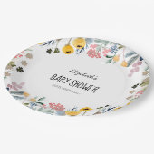 水カラフル色ワイルドフラワー草原 ペーパープレート (アングル)