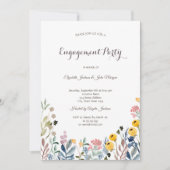 水カラフル色ワイルドフラワー草原 招待状 (正面)