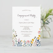 水カラフル色ワイルドフラワー草原 招待状 (スタンド正面)