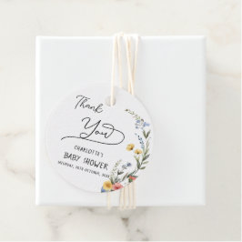 水カラフル色ワイルドフラワー赤ちゃんシャワー フェイバータグ