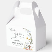 水カラフル色ワイルドフラワー赤ちゃんシャワー フェイバーボックス (裏面)