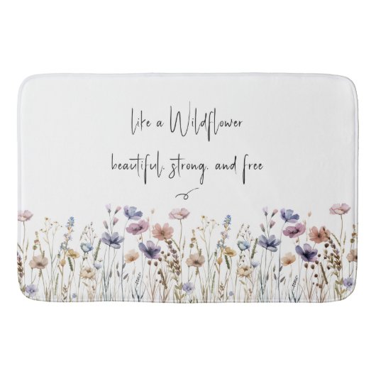 水カラフル色ワイルドフラワー バスマット (正面)