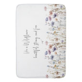 水カラフル色ワイルドフラワー バスマット (正面縦)