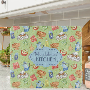 水カラフル色ヴィンテージキッチンシェフ調理師名 カッティングボード