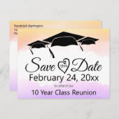 水カラフル色区分懇親会日付の保存  ポストカード (正面/裏面)