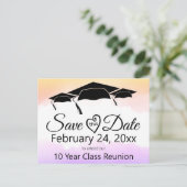 水カラフル色区分懇親会日付の保存  ポストカード (スタンド正面)