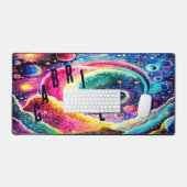 水カラフル色外空間カスタマイズデザイン デスクマット (キーボード&マウス)