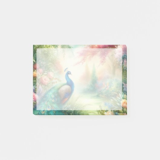 水カラフル色孔雀のポストイットノート ポストイット (正面)