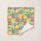 水カラフル色建物ブロック バスタオルセット (ウォッシュタオル)