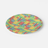 水カラフル色建物ブロック ペーパープレート (アングル)