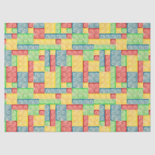 水カラフル色建物ブロック 薄葉紙 (正面)