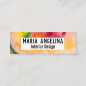 水カラフル色抽象芸術が赤い黄色に渦巻く スキニー名刺 (正面)