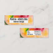 水カラフル色抽象芸術が赤い黄色に渦巻く スキニー名刺 (正面/裏面)