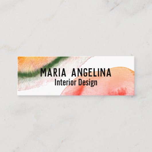 水カラフル色抽象芸術アート数々のスワーカラー スキニー名刺 (正面)