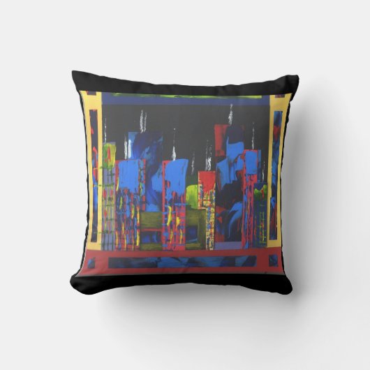 水カラフル色抽象芸術パターン装飾用クッション クッション (正面)