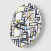 水カラフル色抽象芸術幾何モダン学 ラージ壁時計 (傾斜)