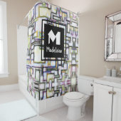 水カラフル色抽象芸術幾何学モノグラム シャワーカーテン (インサイチュ)