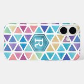 水カラフル色抽象芸術幾何学モノグラム Case-Mate iPhoneケース (裏面 (横))