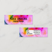 水カラフル色抽象芸術数々の渦色 スキニー名刺 (正面/裏面)