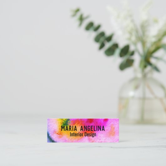 水カラフル色抽象芸術数々の渦色 スキニー名刺 (スタンド正面)