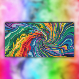 水カラフル色抽象芸術旋回 デスクマット