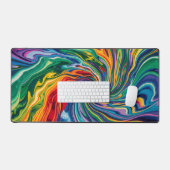水カラフル色抽象芸術旋回 デスクマット (キーボード&マウス)