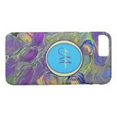 水カラフル色抽象芸術模様モノグラム Case-Mate iPhoneケース (裏面(横))