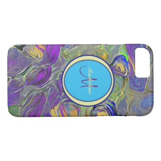 水カラフル色抽象芸術模様モノグラム Case-Mate iPhoneケース (裏面(横))