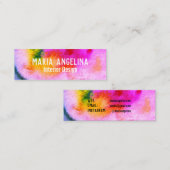 水カラフル色抽象芸術渦巻き スキニー名刺 (正面/裏面)