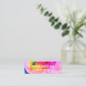 水カラフル色抽象芸術渦巻き スキニー名刺 (スタンド正面)