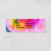 水カラフル色抽象芸術渦巻き スキニー名刺 (裏面)