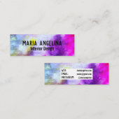 水カラフル色抽象芸術紫 スキニー名刺 (正面/裏面)