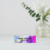 水カラフル色抽象芸術紫 スキニー名刺 (スタンド正面)